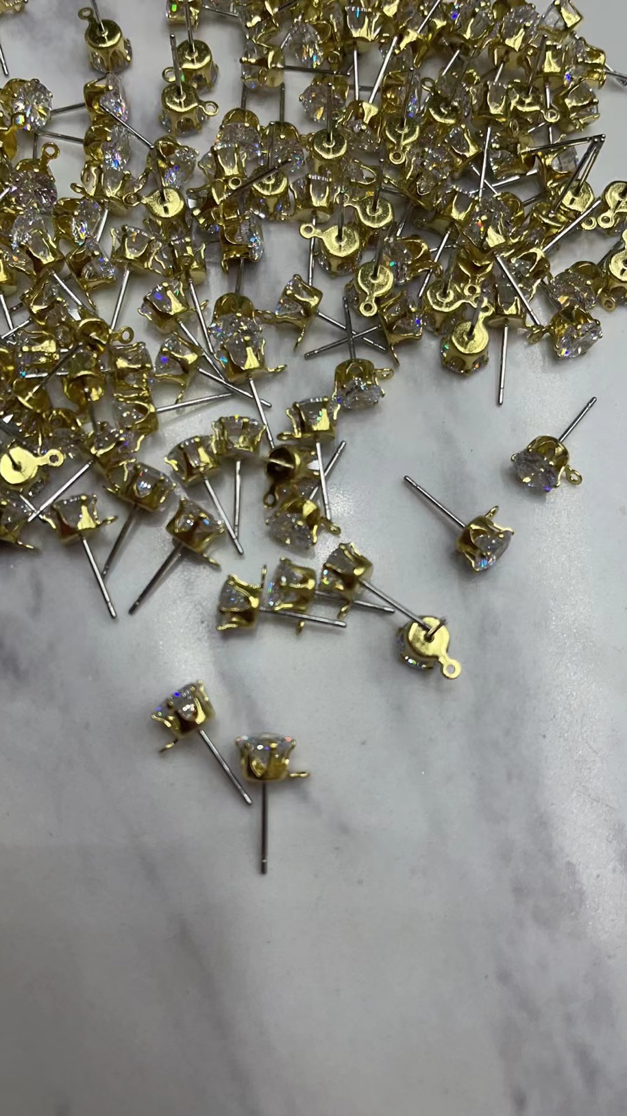 6Mm Sterling Silver Needle Single Lift + Crystal Zirconium Manufacturers Direct Sales Network Red Diy Earrings Accessories Application Scenario