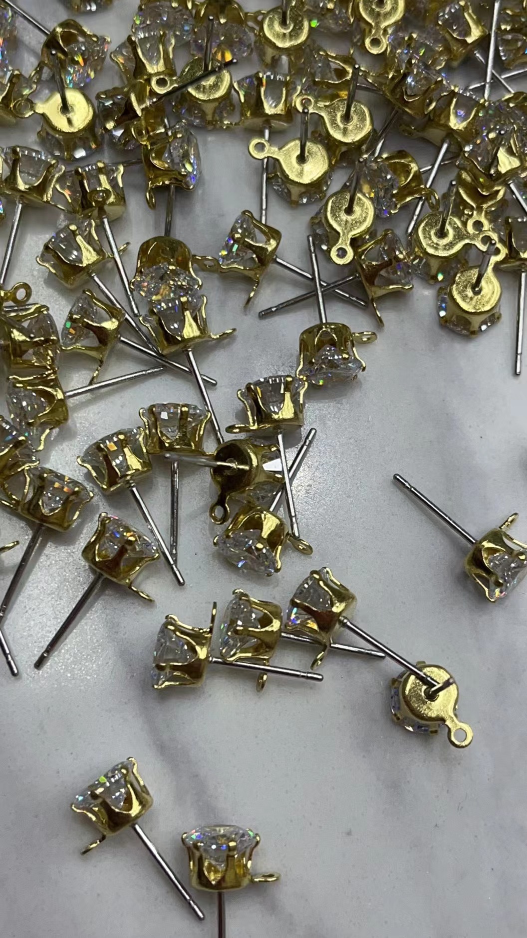 6Mm Sterling Silver Needle Single Lift + Crystal Zirconium Manufacturers Direct Sales Network Red Diy Earrings Accessories Specification drawing