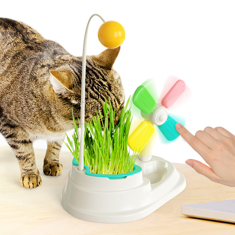 新款宠物用品猫草风车猫咪自嗨玩具吸引猫咪注意力提高智力释放天性猫咪玩具详情图1