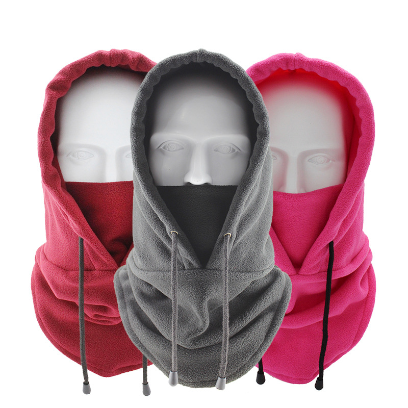 Cycling Hat Winter Windproof Outdoor Sports Bib Winterproof Thickened Head Cover Cs Mask Fleece Warm Hat