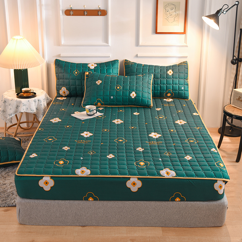 Thick quilted comfortable mattress protective cover bed sheet fitted cover massage bed fitted covers set