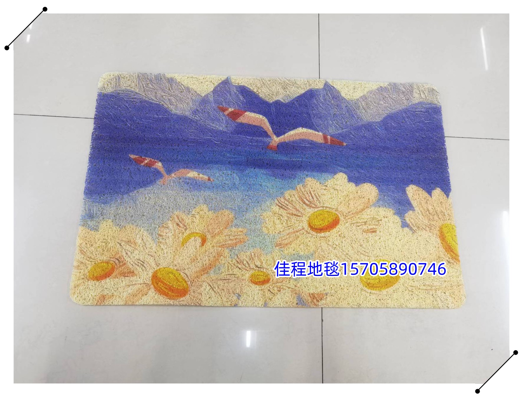 新款PVC3D喷印地垫脚垫防滑垫丝圈垫拉丝垫厨房垫浴室脚垫刮蹭垫图案款式多很漂亮无异味也可以来图定制38*58cm详情11
