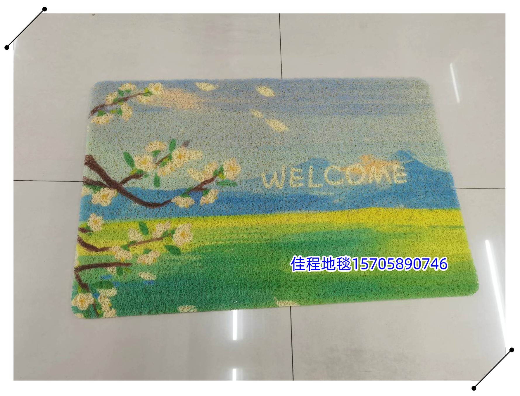 新款PVC3D喷印地垫脚垫防滑垫丝圈垫拉丝垫厨房垫浴室脚垫刮蹭垫图案款式多很漂亮无异味也可以来图定制38*58cm详情9