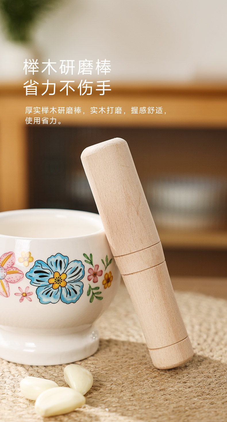 Tao Bao Wang Ceramic Garlic mashing Machine, garlic mortar, household manual mashing jar, multi-functional garlic puree and garlic paste grinder pic 7