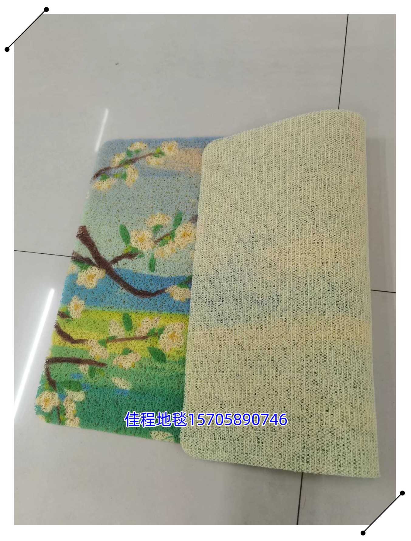 新款PVC3D喷印地垫脚垫防滑垫丝圈垫拉丝垫厨房垫浴室脚垫刮蹭垫图案款式多很漂亮无异味也可以来图定制38*58cm详情8