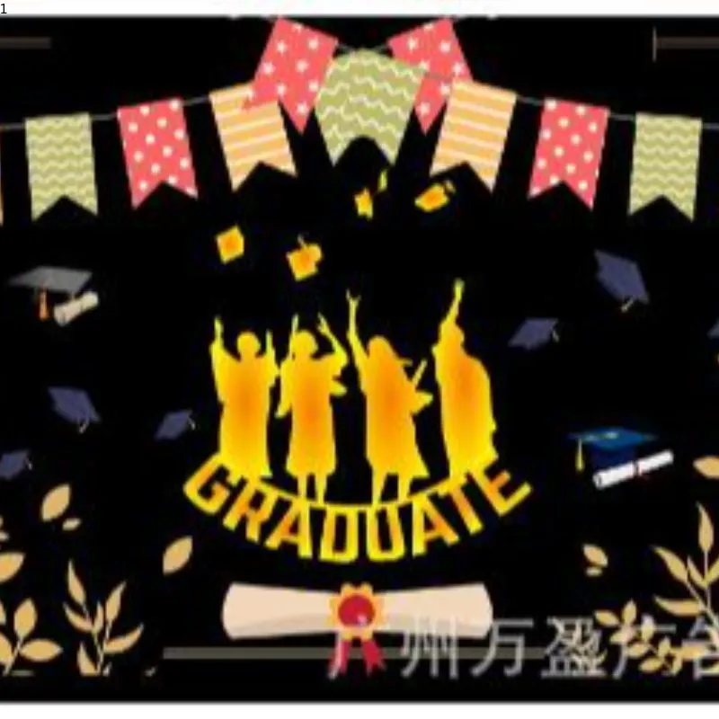 Cross-Border New Graduation Season Banner Graduation Party Door Curtain Outdoor Decorative Background Cloth Hanging Flag Festival Hanging Flag Hanging Cloth 3 Application Scenario