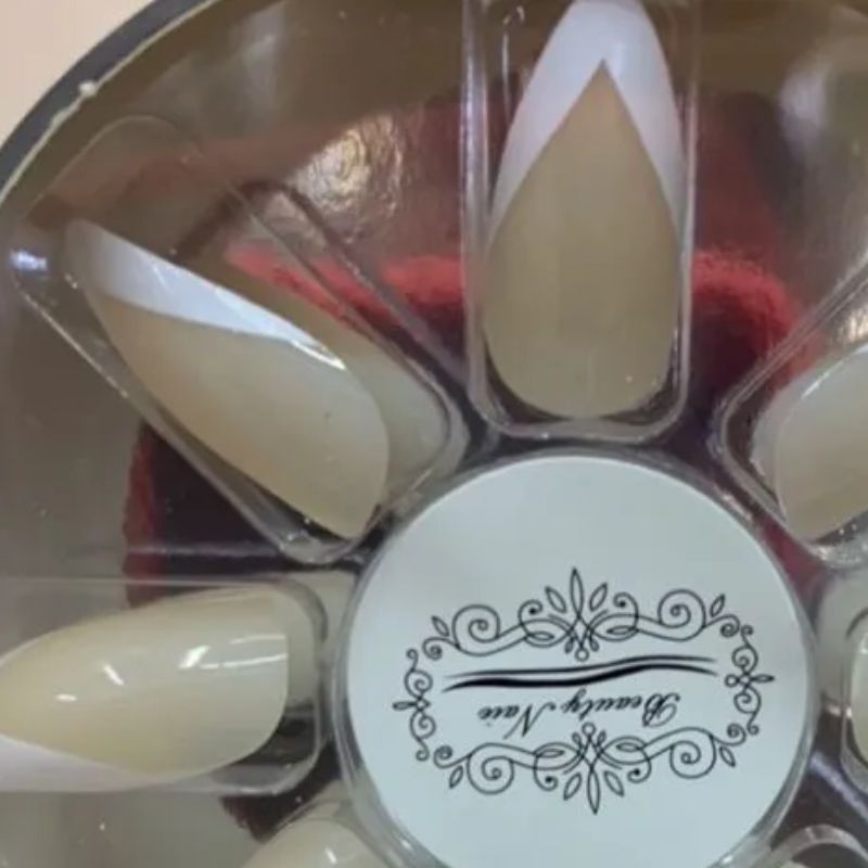 Beige V-Shaped French Nail Art Can Be Removed And Worn Repeatedly Specification drawing