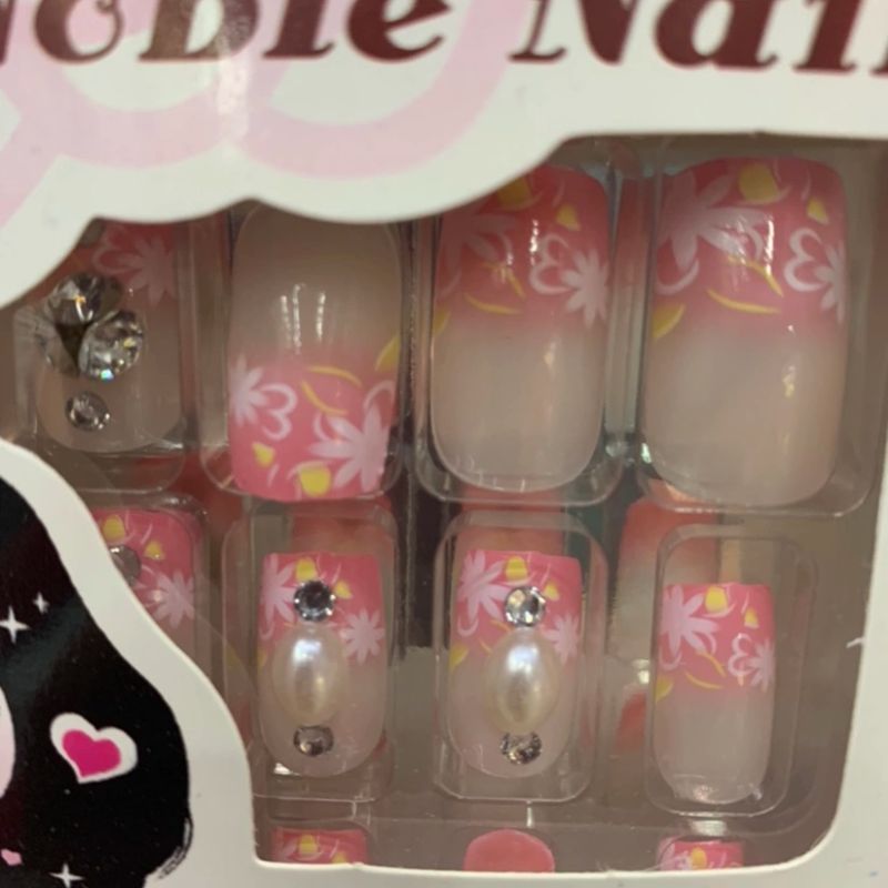 Pink Print 3D Nail Is Removable, Wearable, Removable And Removable details Picture