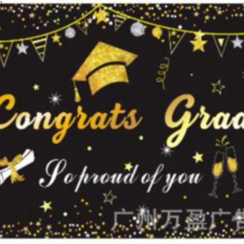 Cross-Border New Graduation Season Banner Graduation Party Door Curtain Outdoor Decorative Background Cloth Hanging Flag Festival Hanging Flag Hanging Cloth More Choice 3 Application Scenario