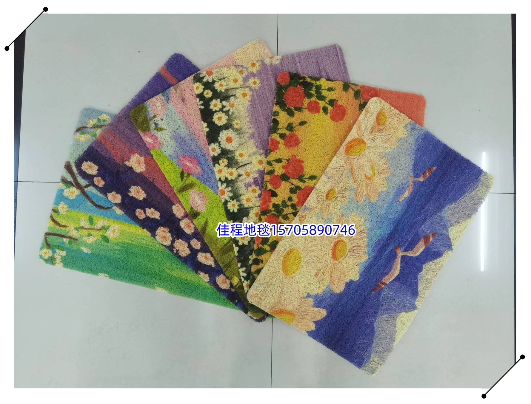 新款PVC3D喷印地垫脚垫防滑垫丝圈垫拉丝垫厨房垫浴室脚垫刮蹭垫图案款式多很漂亮无异味也可以来图定制38*58cm详情7