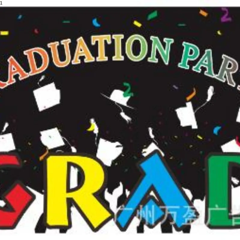 Cross-Border New Graduation Season Banner Graduation Party Door Curtain Outdoor Decorative Background Cloth Hanging Flag Festival Hanging Flag Hanging Cloth Multiple Choice 1