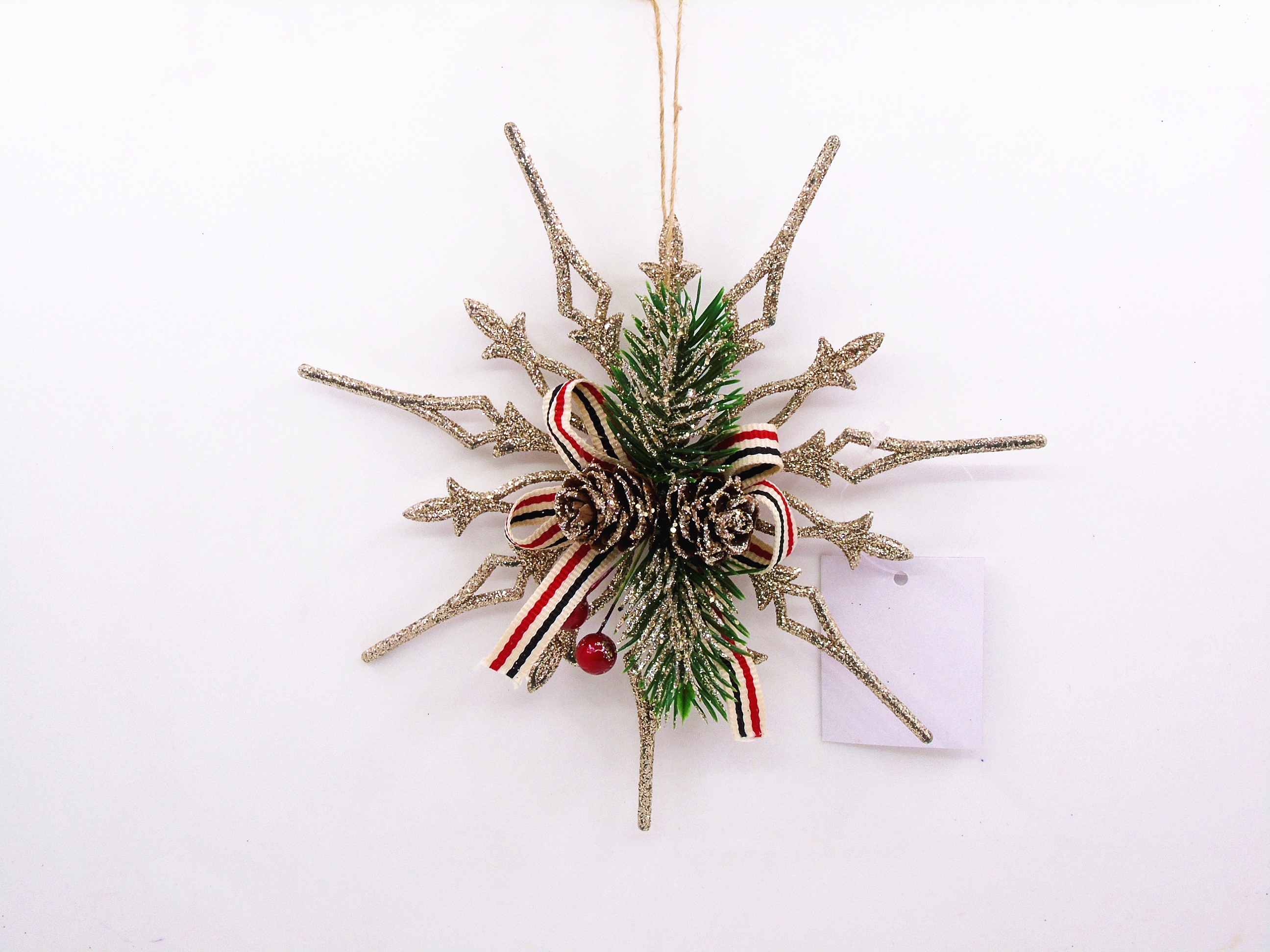 18cm Christmas powder-coated plastic pendant LI-ZD3239 Christmas decoration pic 2