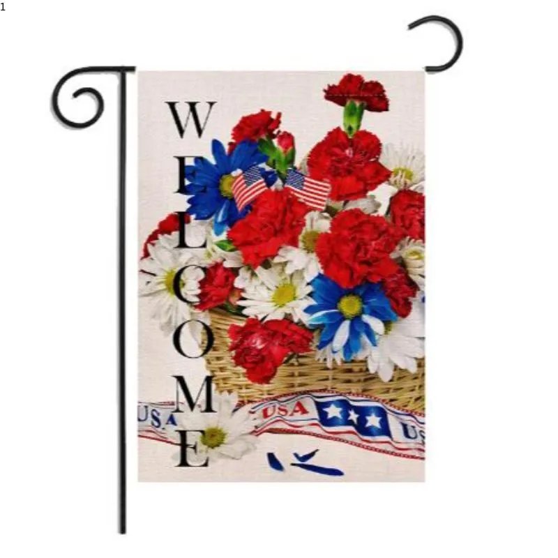 Amazon For Summer Garden Flag Digital Double-Sided Linen Printed Pattern Outdoor Garden Flag Manufacturers Wholesale 3 details Picture