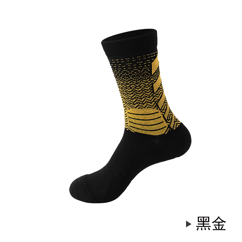 Gradient high-top ball thickened competition comprehensive practical sports socks professional basketball socks details Picture
