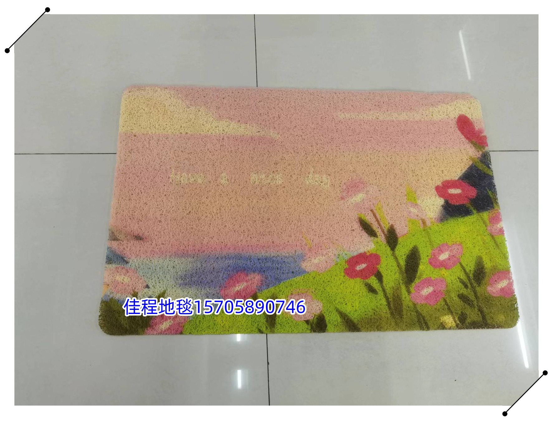 新款PVC3D喷印地垫脚垫防滑垫丝圈垫拉丝垫厨房垫浴室脚垫刮蹭垫图案款式多很漂亮无异味也可以来图定制38*58cm详情14