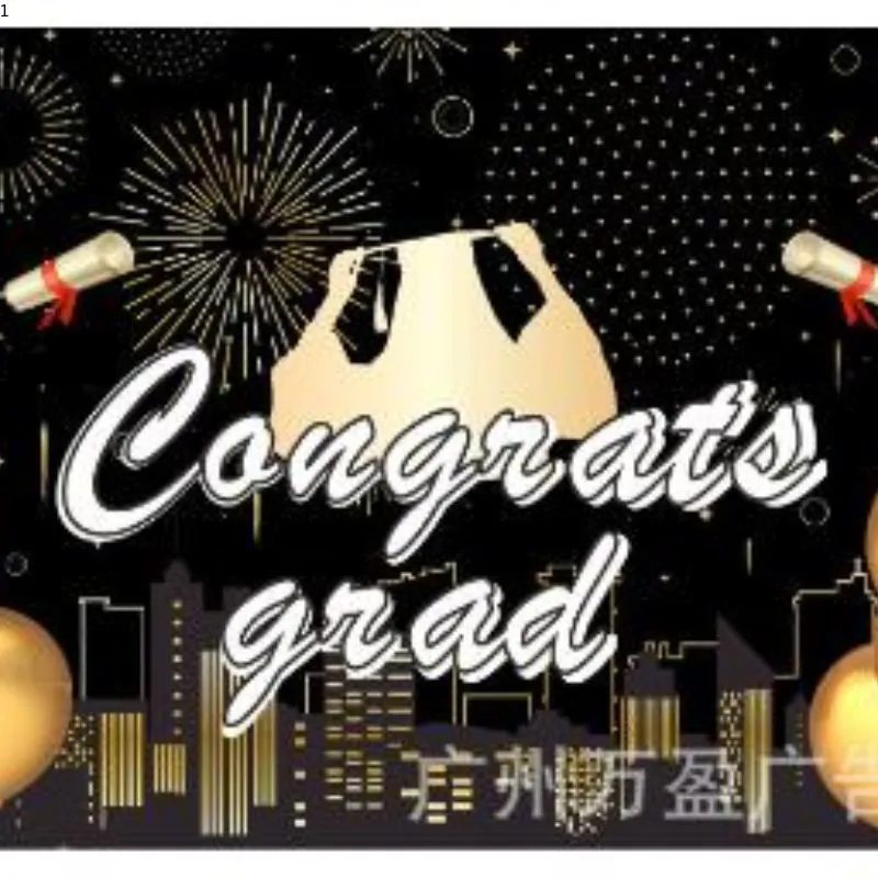 Cross-Border New Graduation Season Banner Graduation Party Door Curtain Outdoor Decorative Background Cloth Hanging Flag Festival Hanging Flag Hanging Cloth 3 details Picture