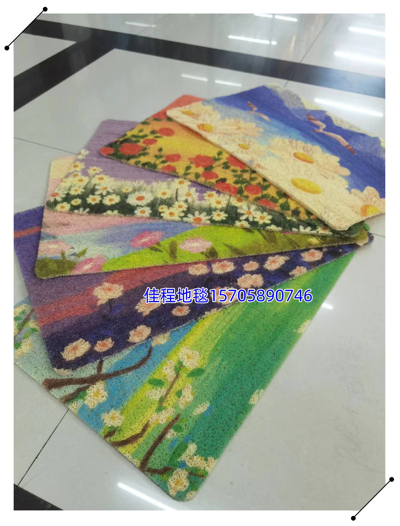 新款PVC3D喷印地垫脚垫防滑垫丝圈垫拉丝垫厨房垫浴室脚垫刮蹭垫图案款式多很漂亮无异味也可以来图定制38*58cm详情10