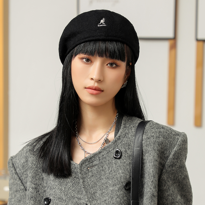 Woollen kangaroo cap Korean all-match knit cap Bud backward wear progressive hat fashion beret woman autumn and winter tide