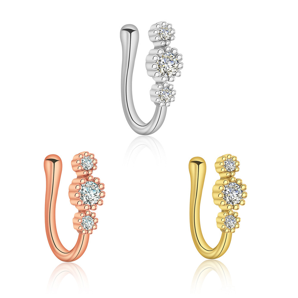 肚脐钉/钛合金穿孔耳钉唇钉/鼻夹/阿拉伯文创/鼻钉白底实物图