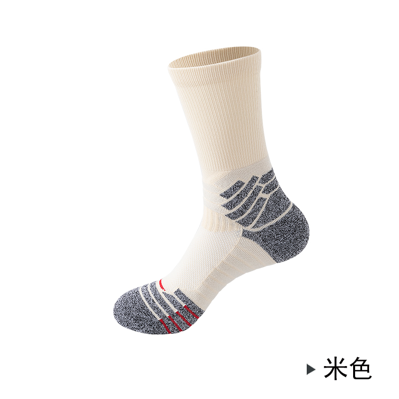 New men's training socks, high-top long-leg sports socks, professional basketball socks details Picture
