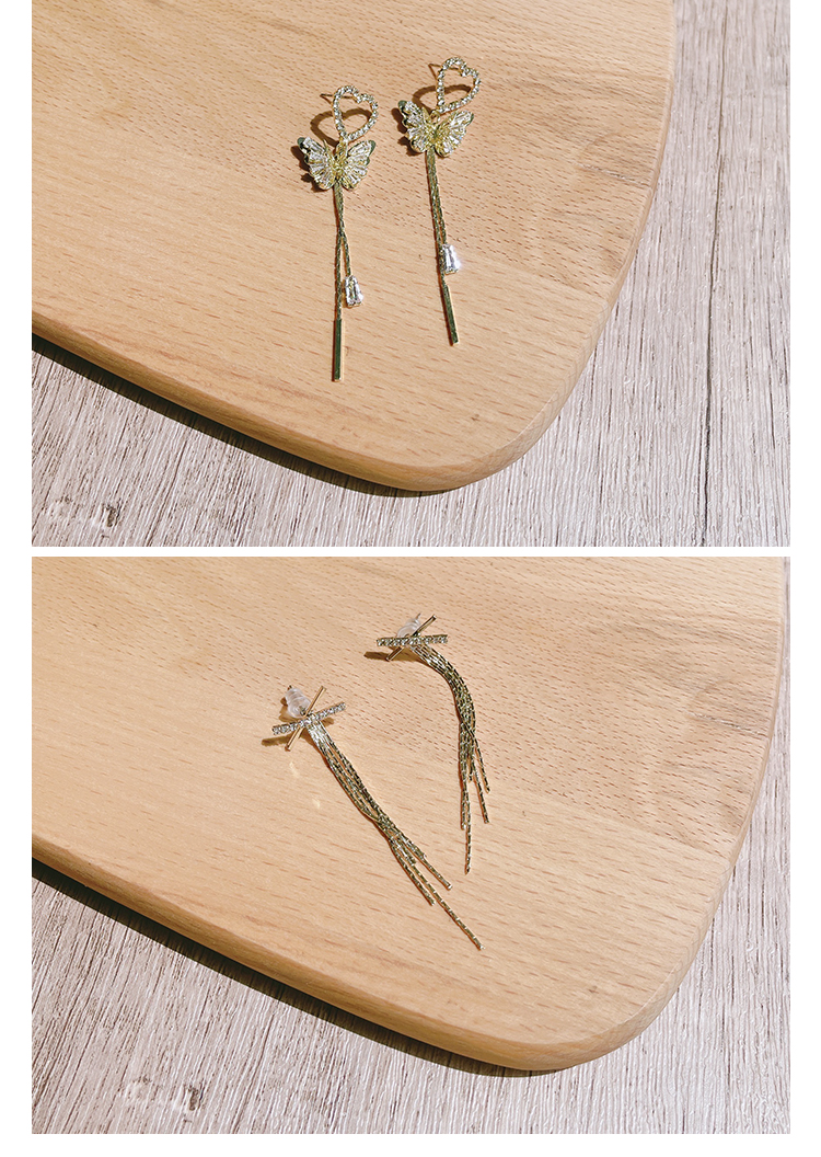 耳环设计ins风银针星星锆石流苏长款气质高级爱心两戴街拍蝴蝶结迪菲尔-715-2详情8