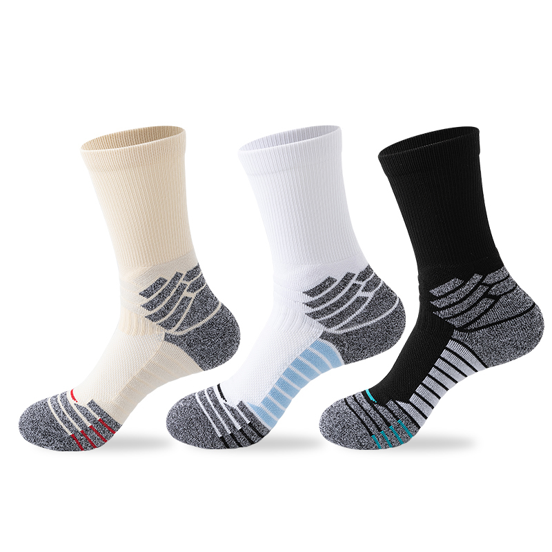 New men's training socks, high-top long-leg sports socks, professional basketball socks full figure