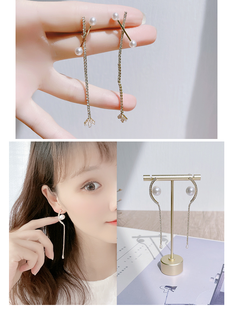 耳环设计ins风银针淑女者珍珠流苏长款气质精致日韩时尚街拍高级迪菲尔-712-2详情5
