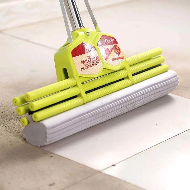 Haotaitai water-absorbing sponge mop, household lazy mop, hand-wash-free rubber cotton mop, extendable rod water-squeezing mop pic 2