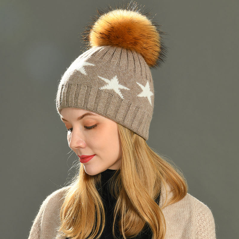 Wholesale New Fashion Women Cashmere Knitted Beanie Hat Winter thumbnail