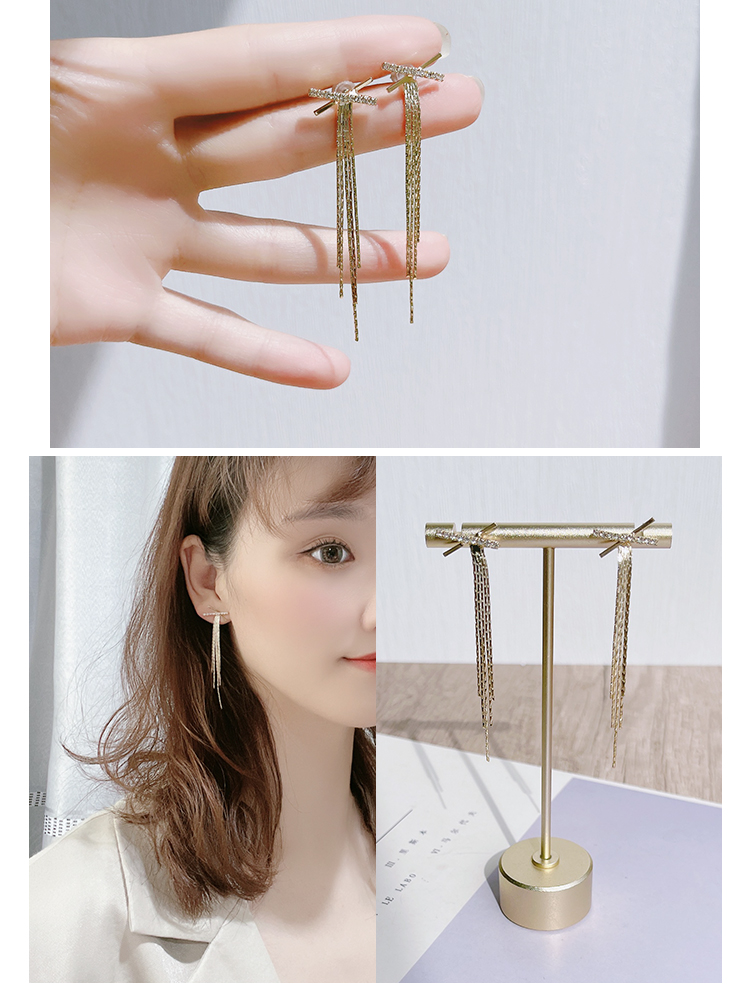 耳环设计ins风银针星星锆石流苏长款气质高级爱心两戴街拍蝴蝶结迪菲尔-715-2详情5