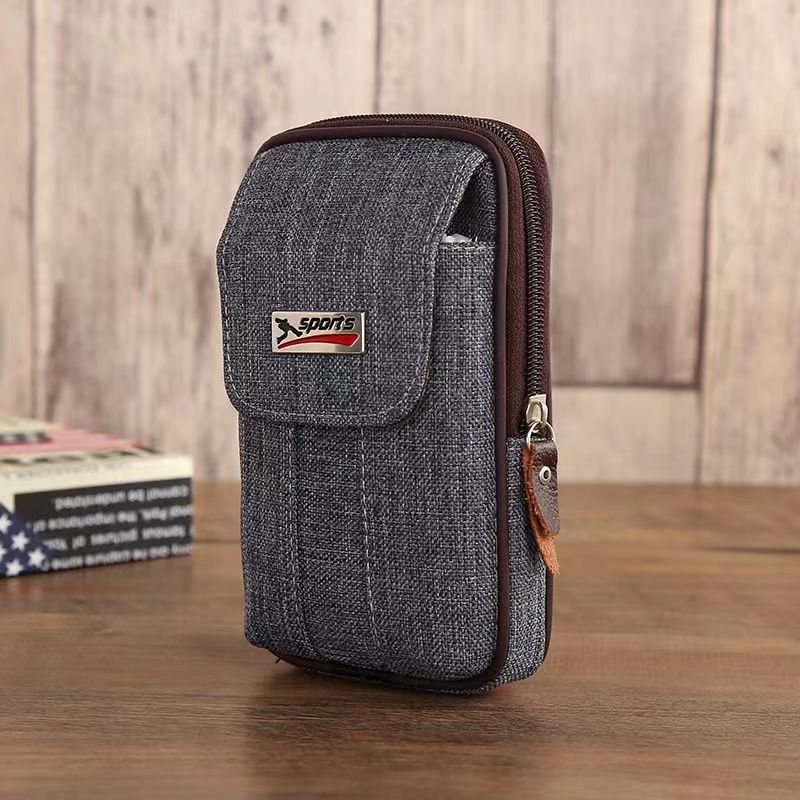 6.5-Inch Men's Outdoor Waist Pack Middle-Aged Pocket Wallet Outdoor Wear Belt Mobile Wallet Wholesale Specification drawing