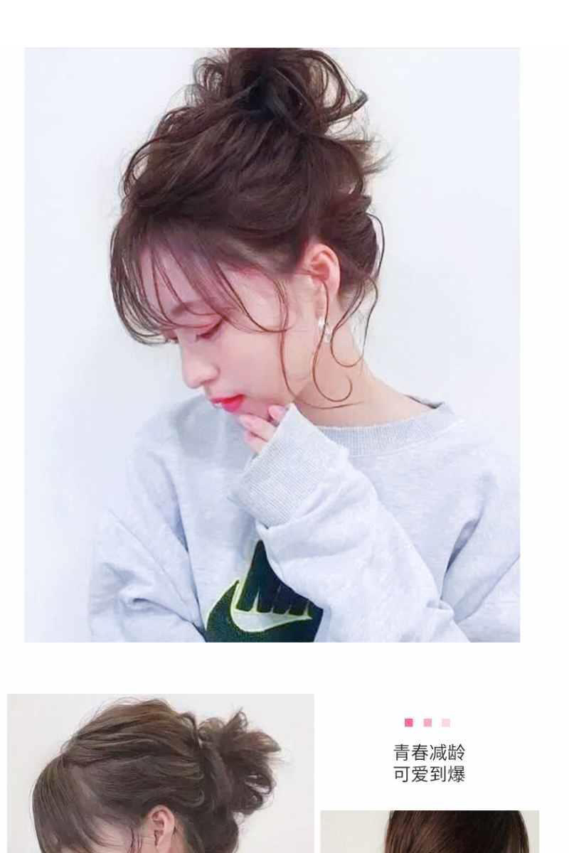 【花丝舞】厂家现货批发 假发片女长卷发毛毛虫假发丸子头发圈时尚清新发苞假发圈丸子头假发包卷发圈发包毛毛虫假发缠绕型韩国女详情10