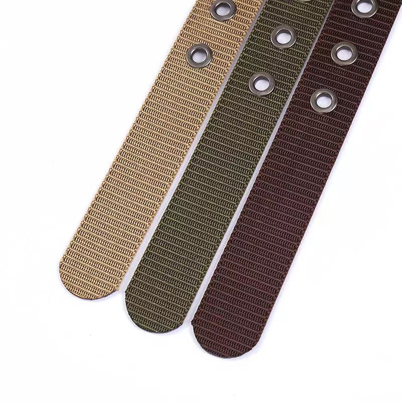 Porous Canvas Belt Men's Needle Buckle Belt Young Student Korean Jeans With Military Training Lengthened Female Fashion Item Picture