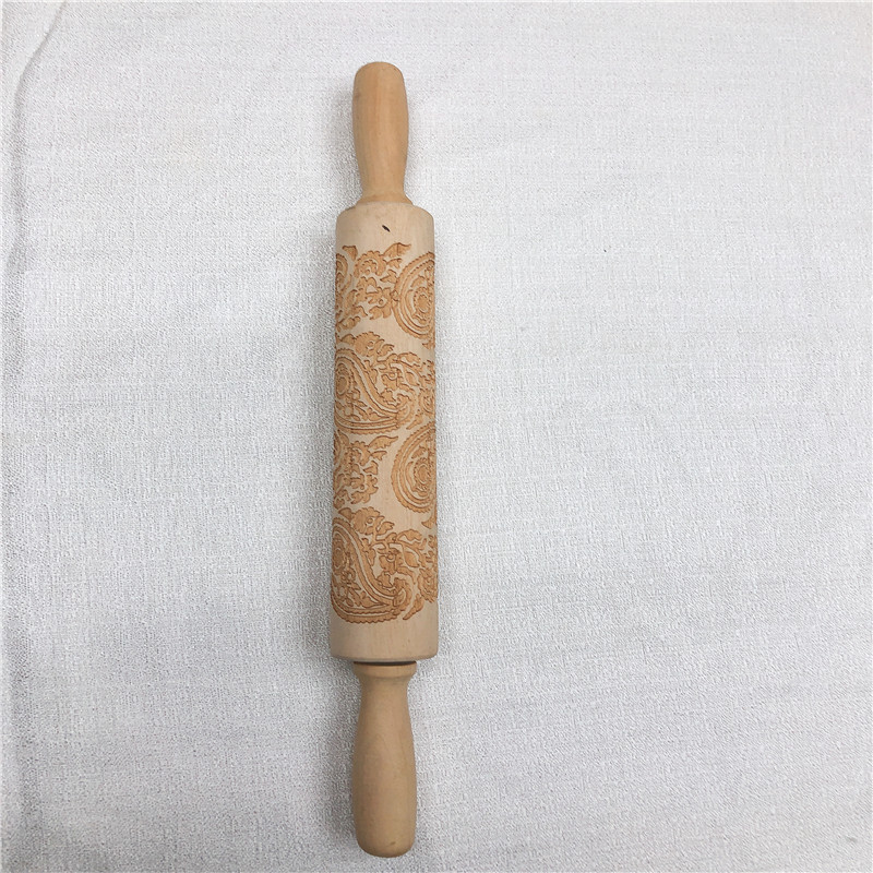 Patterned rolling pin roller embossing fondant cookies cookie dough rolling pin baking utensils facing stick Application Scenario