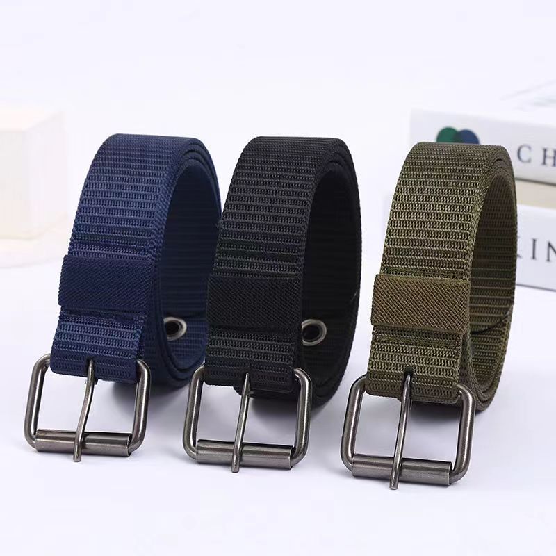 Porous Canvas Belt Men's Needle Buckle Belt Young Student Korean Jeans With Military Training Lengthened Female Fashion details Picture
