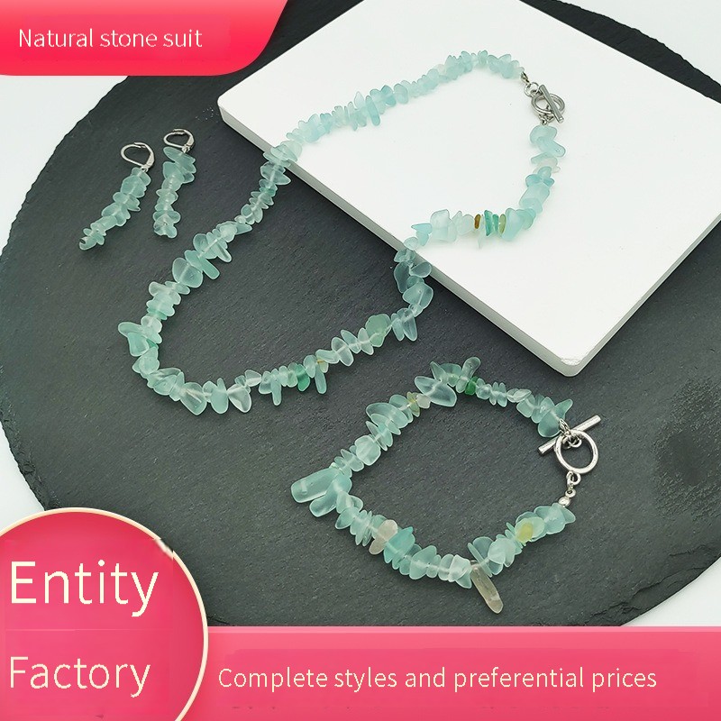 Manufacturers wholesale natural stone set wholesale earrings bracelet set wholesale antique natural stone jewelry thumbnail