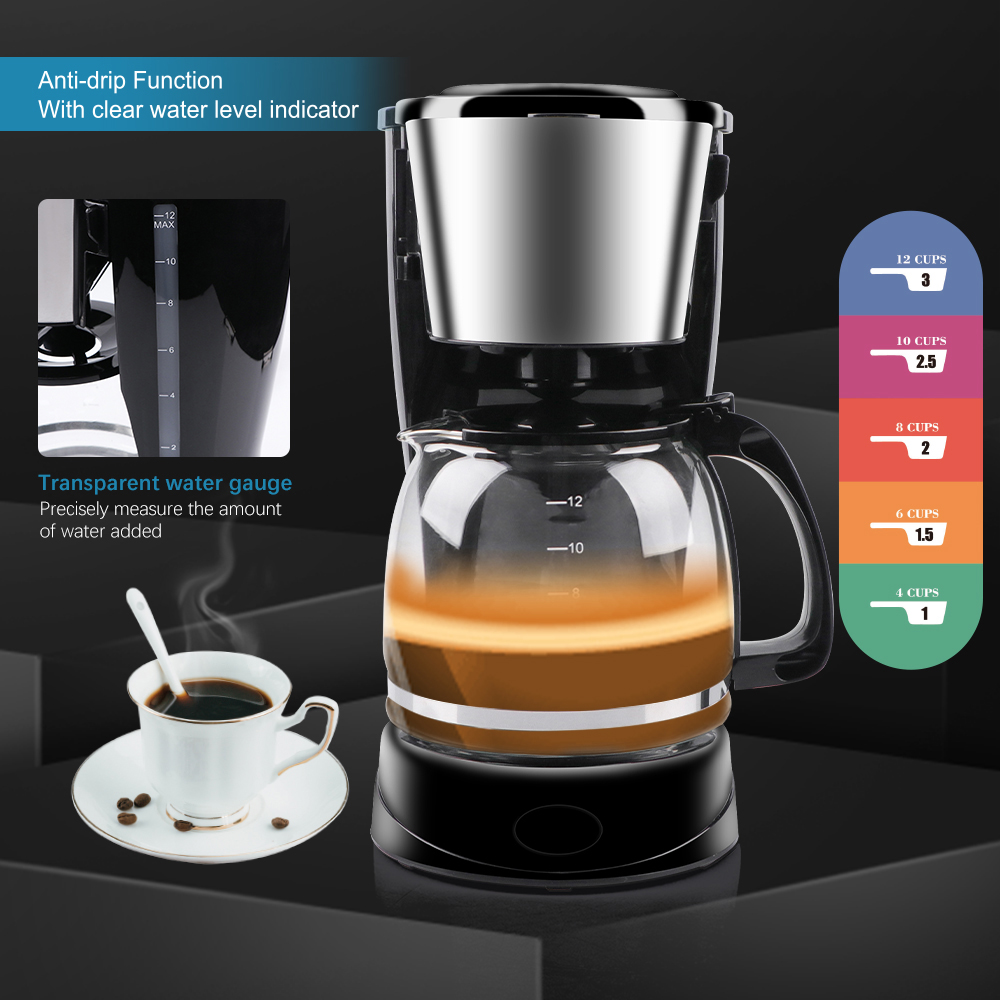 Automatic American drip coffee machine dry burn resistant home office tea brewing machine R.123S details Picture