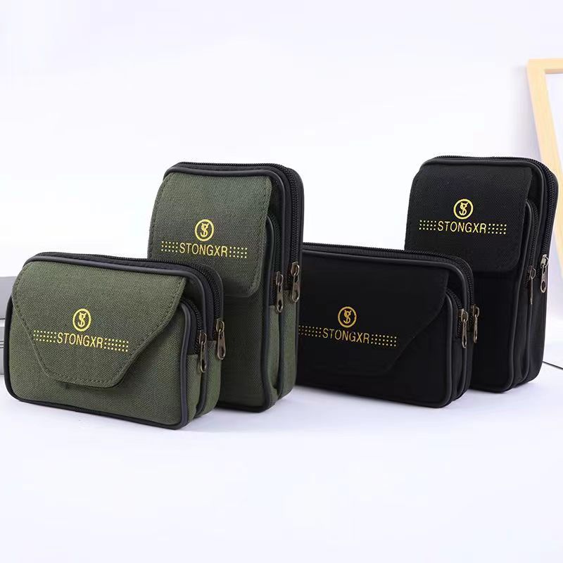 6.5-Inch Men's Outdoor Waist Pack Middle-Aged Pocket Wallet Outdoor Wear Belt Mobile Wallet Wholesale Application Scenario