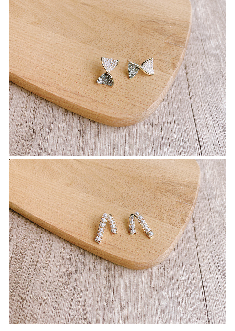 耳环设计ins风银针锆石耳钉珍珠小香风蝴蝶结线条简约精致通勤女迪菲尔-420-2详情8