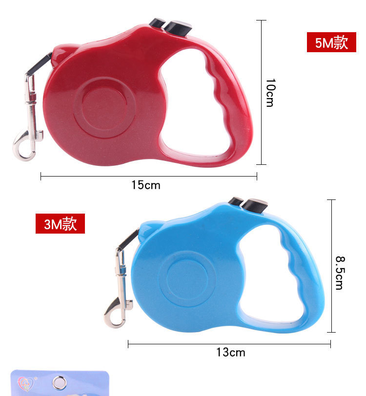 New pet supplies (3 meters) : automatic telescopic leash, bright surface leash, portable leash, dog leash, dog chain, ABS, environmentally friendly pic 5