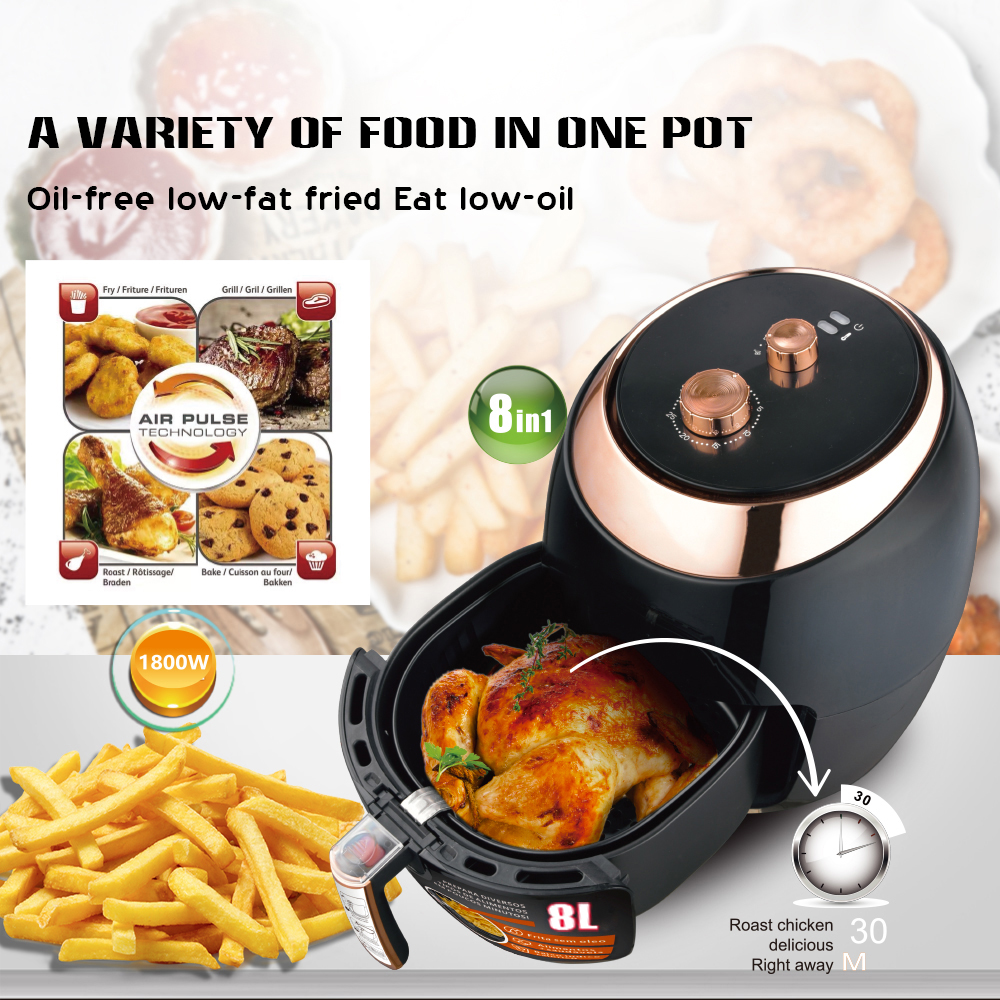 Cross-border household intelligent electric oven Large capacity multi-function automatic French fries machine no oil smoke electric fryer direct sales R.5296 details Picture