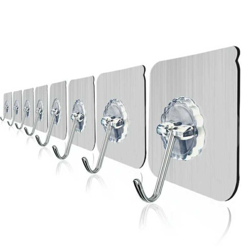 Perforation-free transparent self-adhesive hook