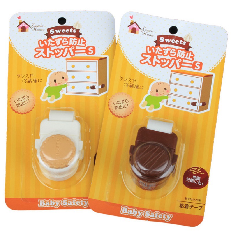 2022 new Japanese biscuit Short Lock 13.5 Baby Multi-function Children's cabinet door drawer bendable safety lock thumbnail