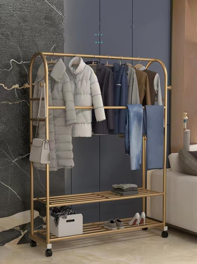 晾衣架家用落地挂衣架卧室内单杆式网红阳台折叠简易凉衣服架子详情2