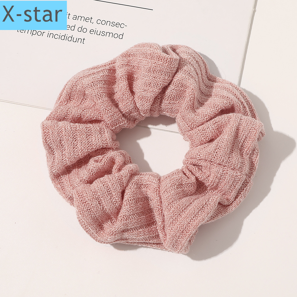 超甜拼色仿兔毛大肠圈发圈扎马尾发绳秋冬新款毛线毛绒大肠发圈超甜拼色仙女气质雪纺发绳大肠圈头绳 星欣饰品