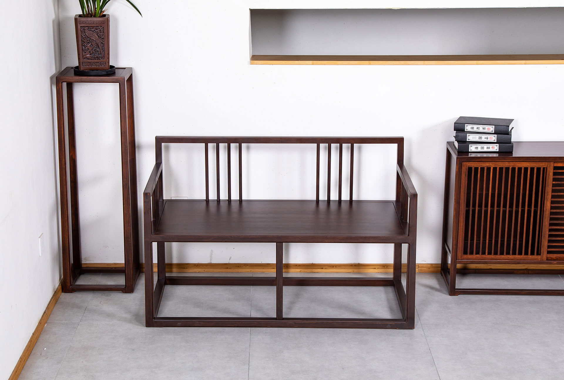 至为家居严选双人椅家具套装竹制家具凳子边柜详情6