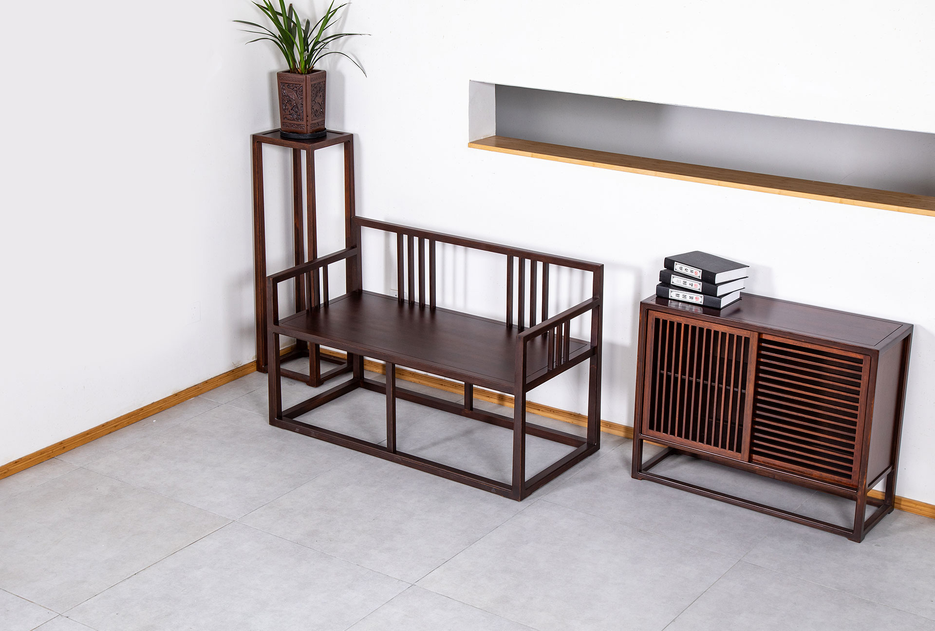 至为家居严选双人椅家具套装竹制家具凳子边柜详情5