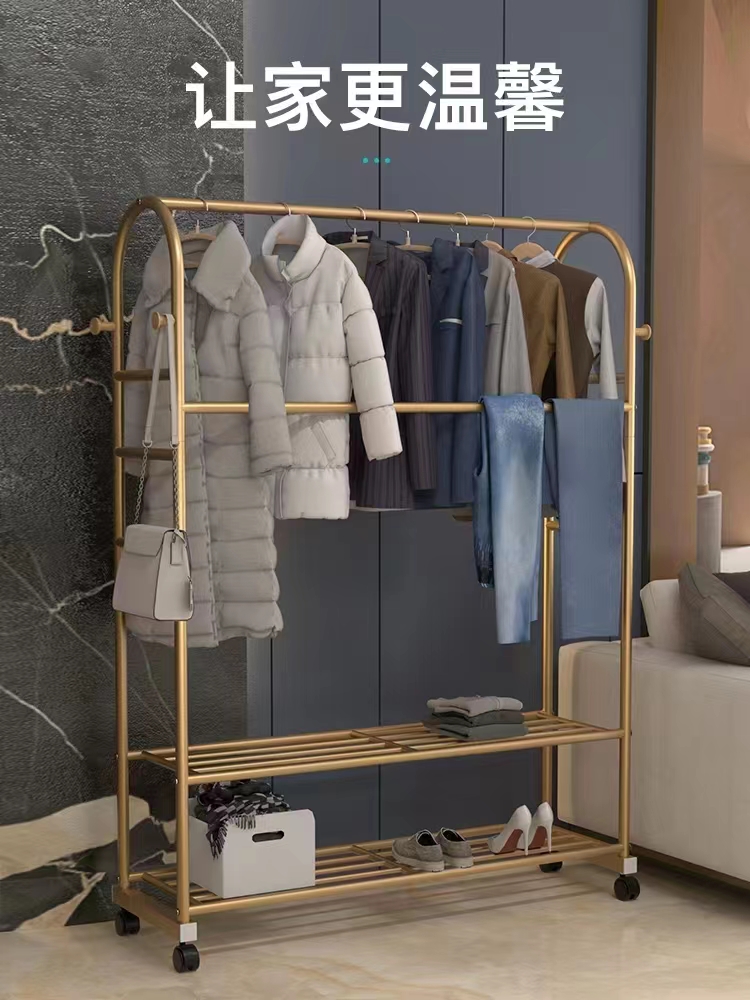 晾衣架家用落地挂衣架卧室内单杆式网红阳台折叠简易凉衣服架子详情1