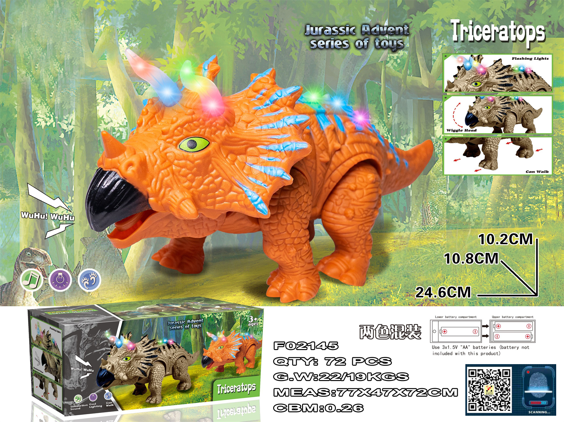 Triceratops Electric Lights Music
