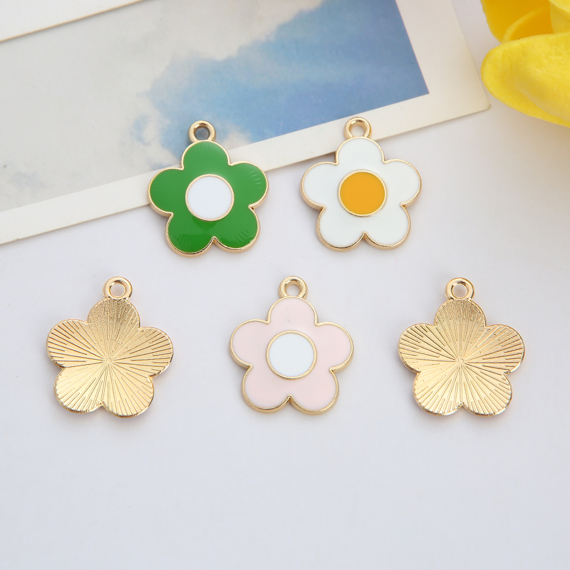 DIY jewelry accessories: K gold oil-dripping alloy small pendant, frellia details Picture